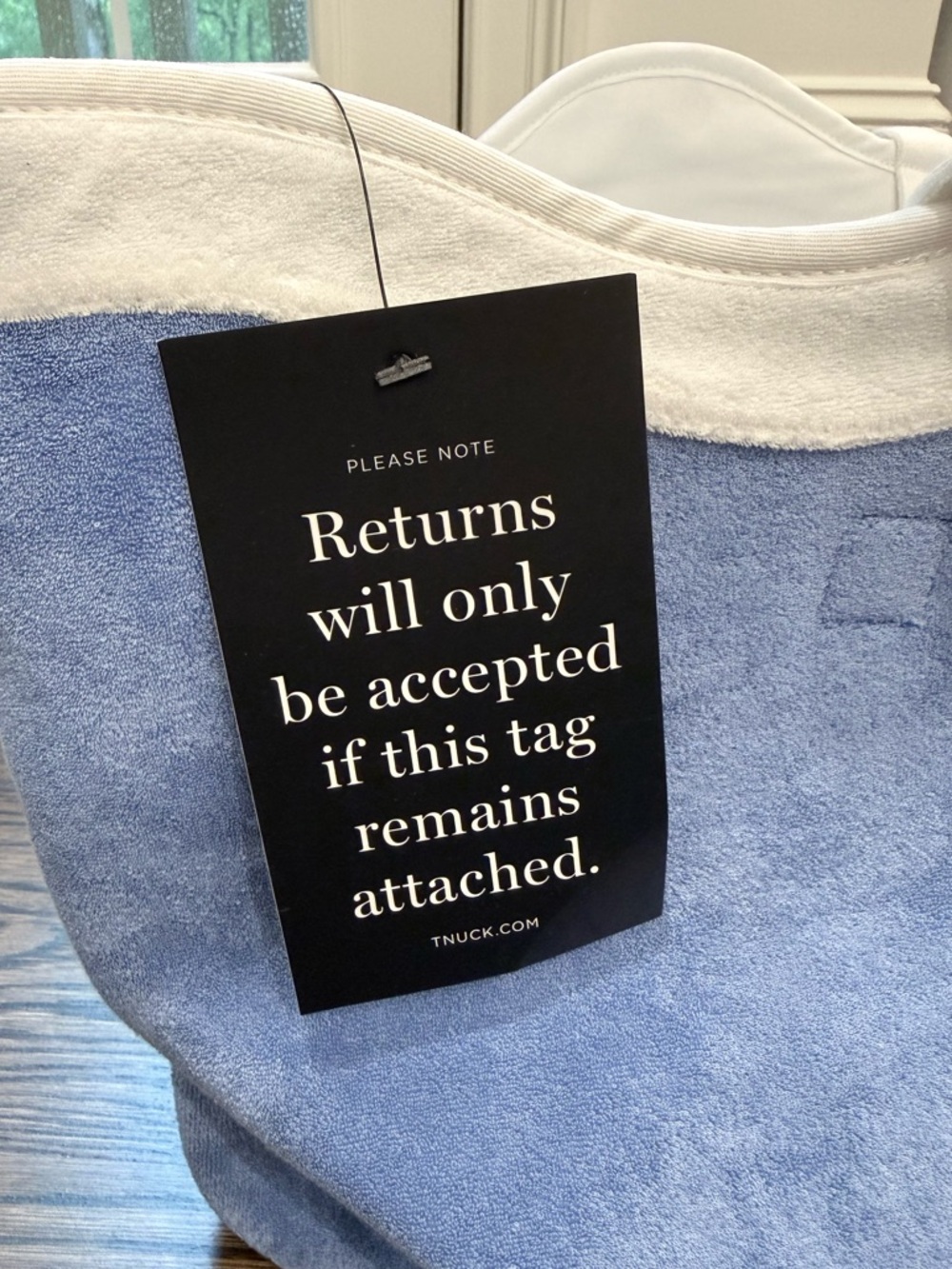 TUCKERNUCK ACCESSORIES Blue & White Terrycloth August Tote Beach Bag - NWT - Picture 9 of 11